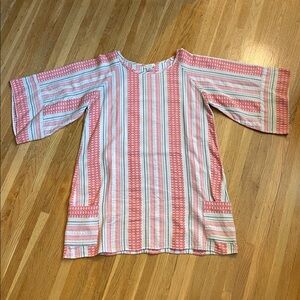 Anthropologie Striped Pink and White Tunic Dress